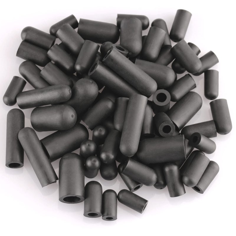 BUIYLV 80PCS Vacuum Hose Caps  Connector Assortment 6 Sizes Black Rubber Cap  Automotive Topomatic Replacement Parts for Carburetor Vacuum Plugs  Intake Manifold Vacuum Fitting - Image 4